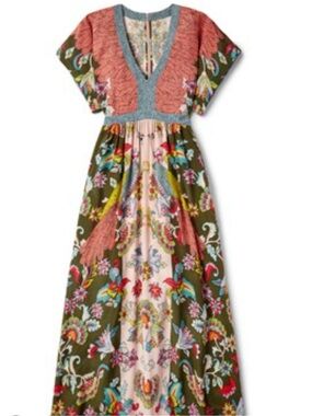 Boden Camrose Dress Floral 100 silk sz US 14